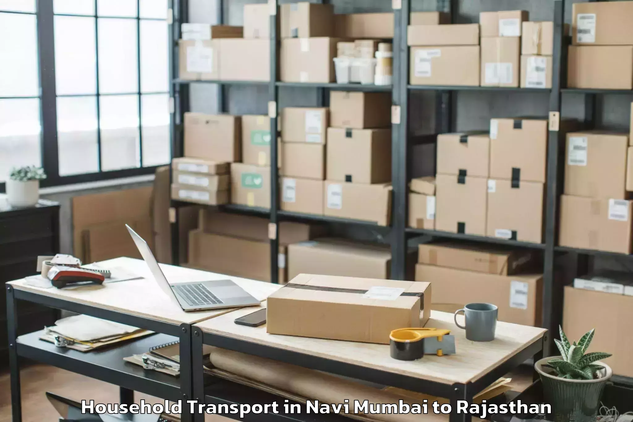 Book Navi Mumbai to Barmer Household Transport